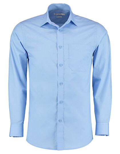 Men´s Tailored Fit Poplin Shirt Long Sleeve Kustom Kit KK142