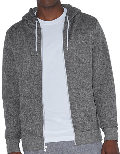 Unisex Mock Twist Zip Hooded Sweatshirt American Apparel MT497W - Tylko męskie