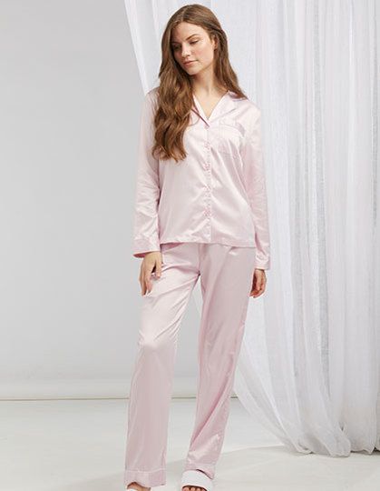 pozosta e Ladies Satin Long Pyjamas Towel City