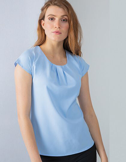 Ladies´ Pleat Front Short Sleeve Blouse Henbury H597 - Odzież reklamowa