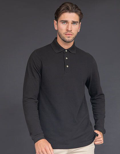 Long Sleeved Cotton Piqué Polo Shirt Henbury H105 - Odzież reklamowa